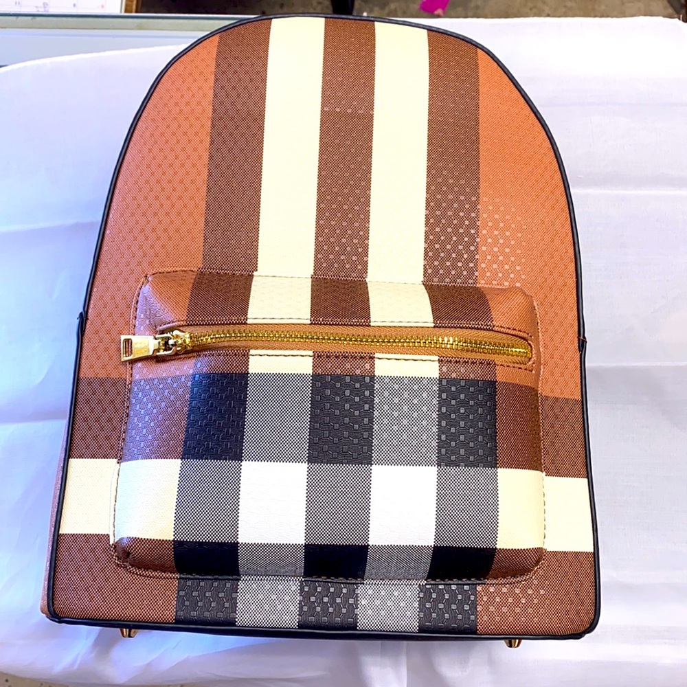 Backpack fashion style brand new front gold zipper